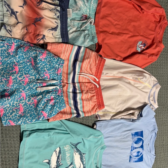Colorful Swim Shorts and T-Shirts Set